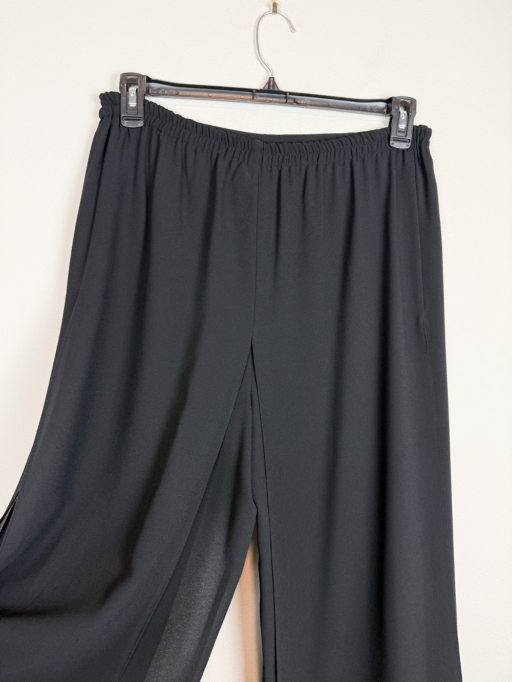 Vintage Adrianna Papell Evening Essentials Black Beaded Duster Pants Set Medium - Picture 13 of 13